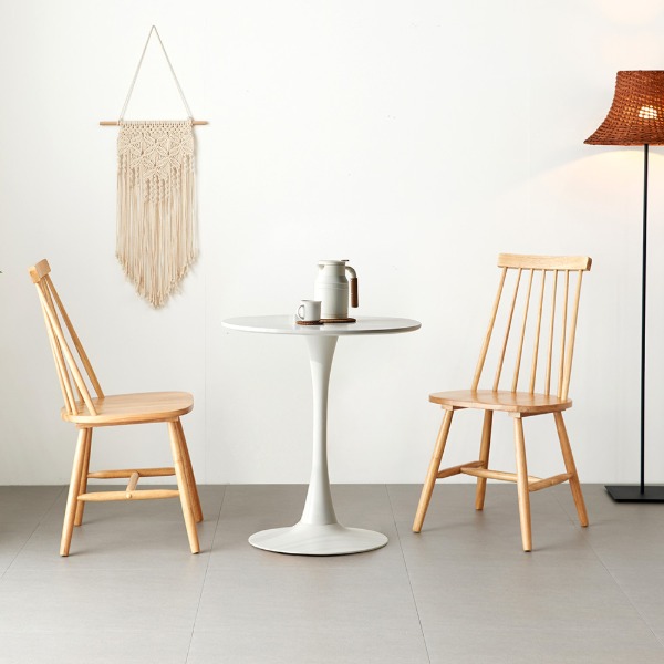 디어 식탁 목재의자 2인세트ㅣ2인 테이블세트 목재의자 디자인 화이트테이블 카페의자 인테리어 식탁세트ㅣ실버라인264 가구로드 가구로드