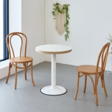 화이트 멜라민 자작엣지테이블ㅣ카페 디자인 원형 테이블 미드 센추리 모던 미드센츄리모던ㅣ실버라인090 가구로드 가구로드